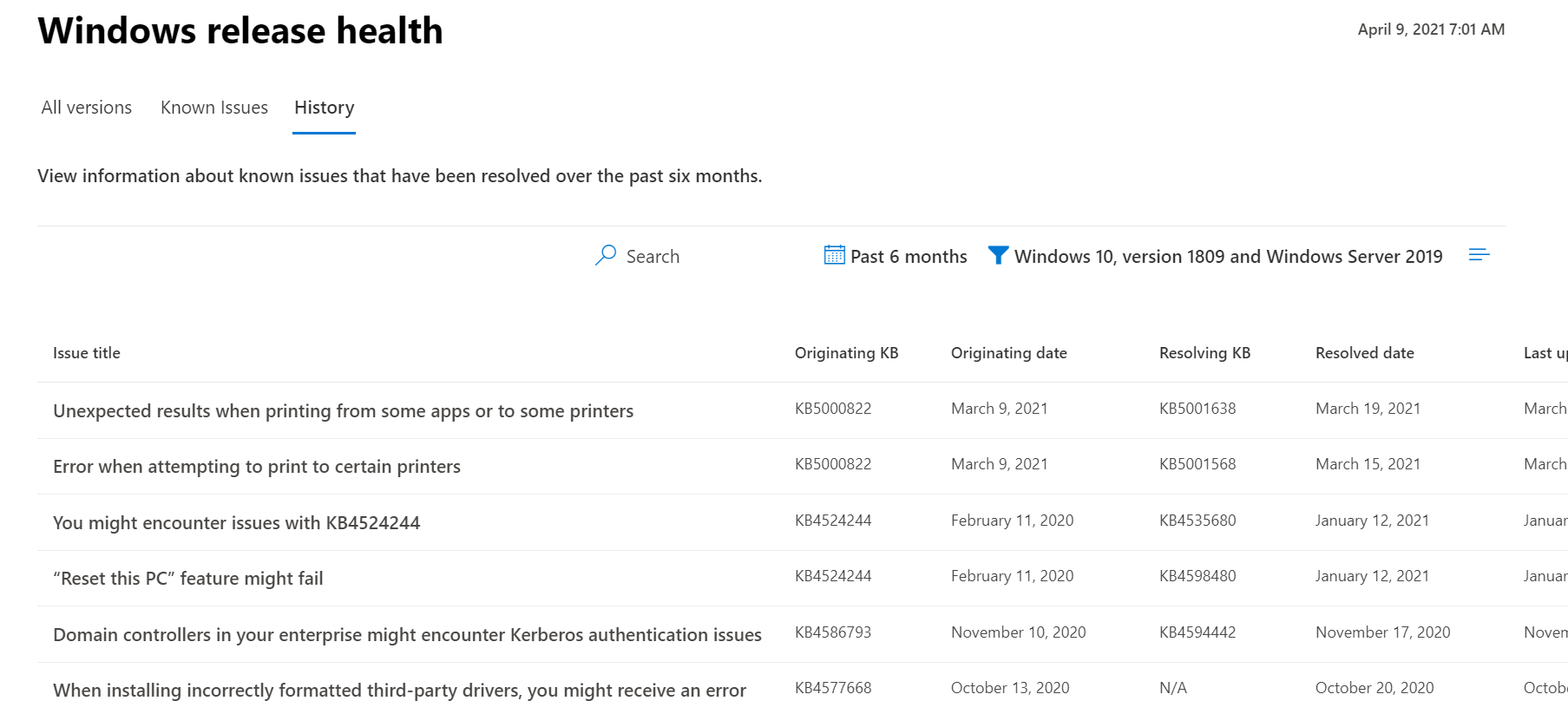 Viewing Windows Release Health in the Microsoft 365 Admin Center – Sean ...