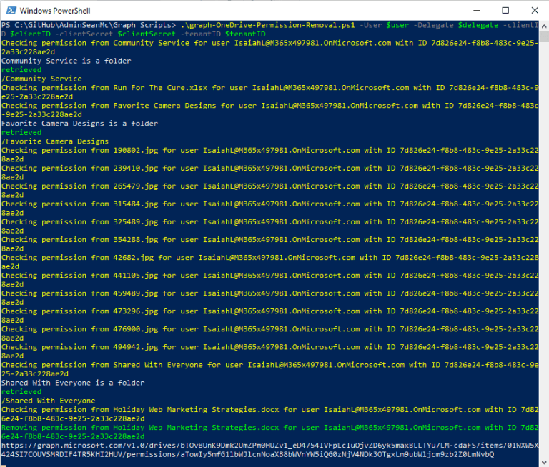 Graph API / PowerShell Script to Remove OneDrive Share Permissions ...
